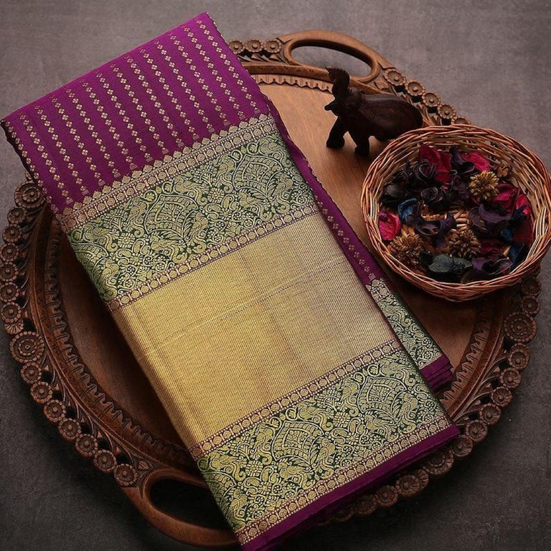 Wine Colore Designer Bold And Beautiful Saree Indian Traditional Saree Bollywood Style Exclusive Party Wear Kanchipuram Silk Sari
