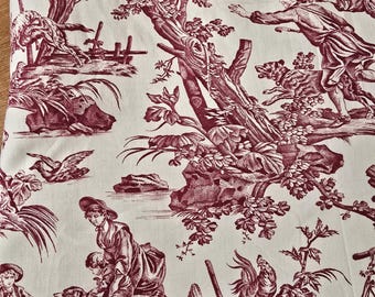 Vintage toile de jouy fabric, au loup