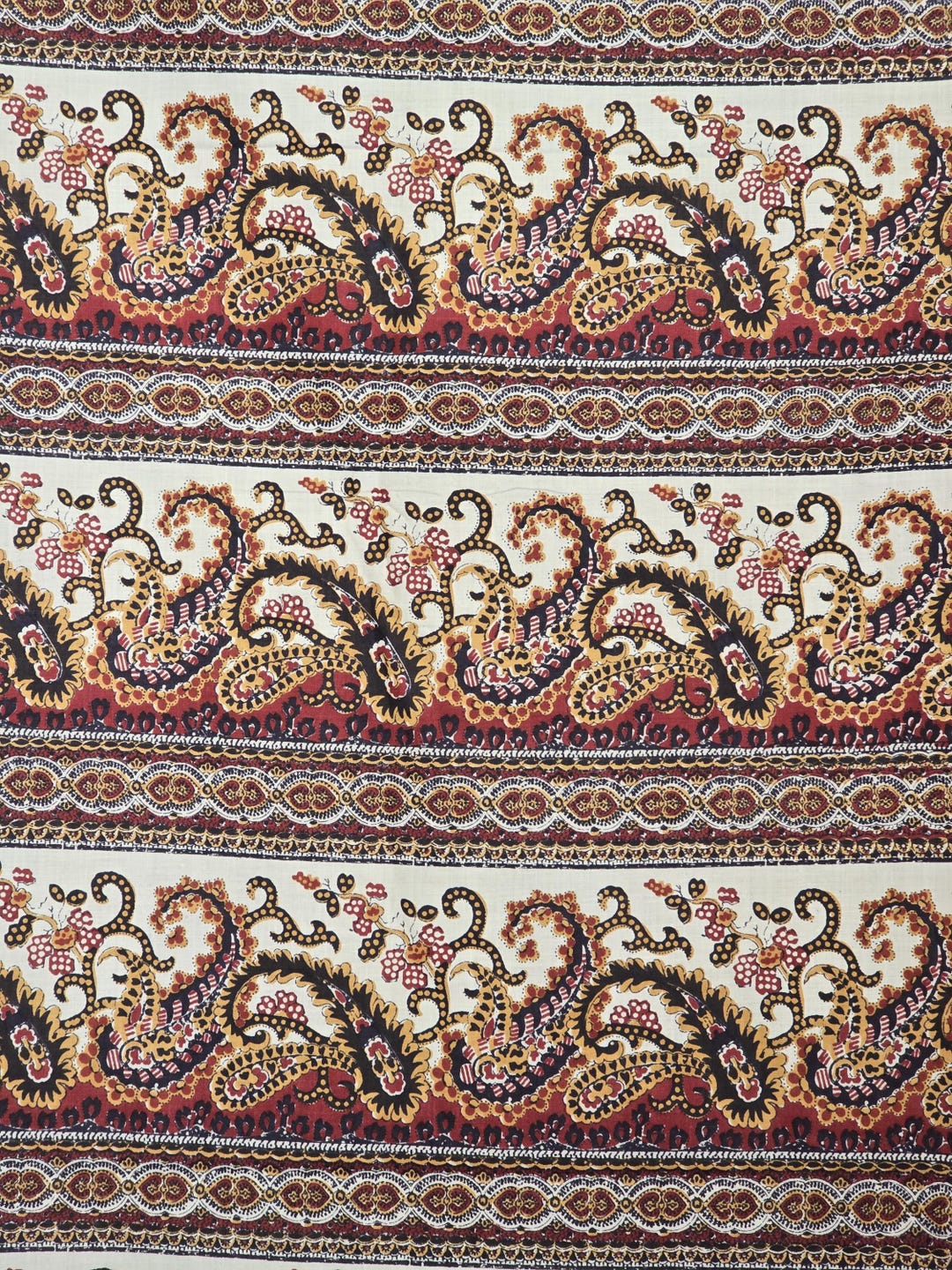 Tissu en coton souleiado vintage des années 1960 France