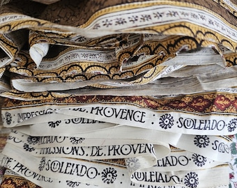 Tela souleiado rara de los años 60, provenzal vintage, textil de colección