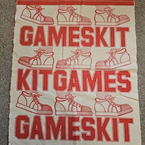 Panel na torbę GAMES KIT z lat 70., tkanina retro