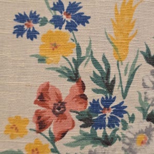 Vintage french, floral cotton fabric