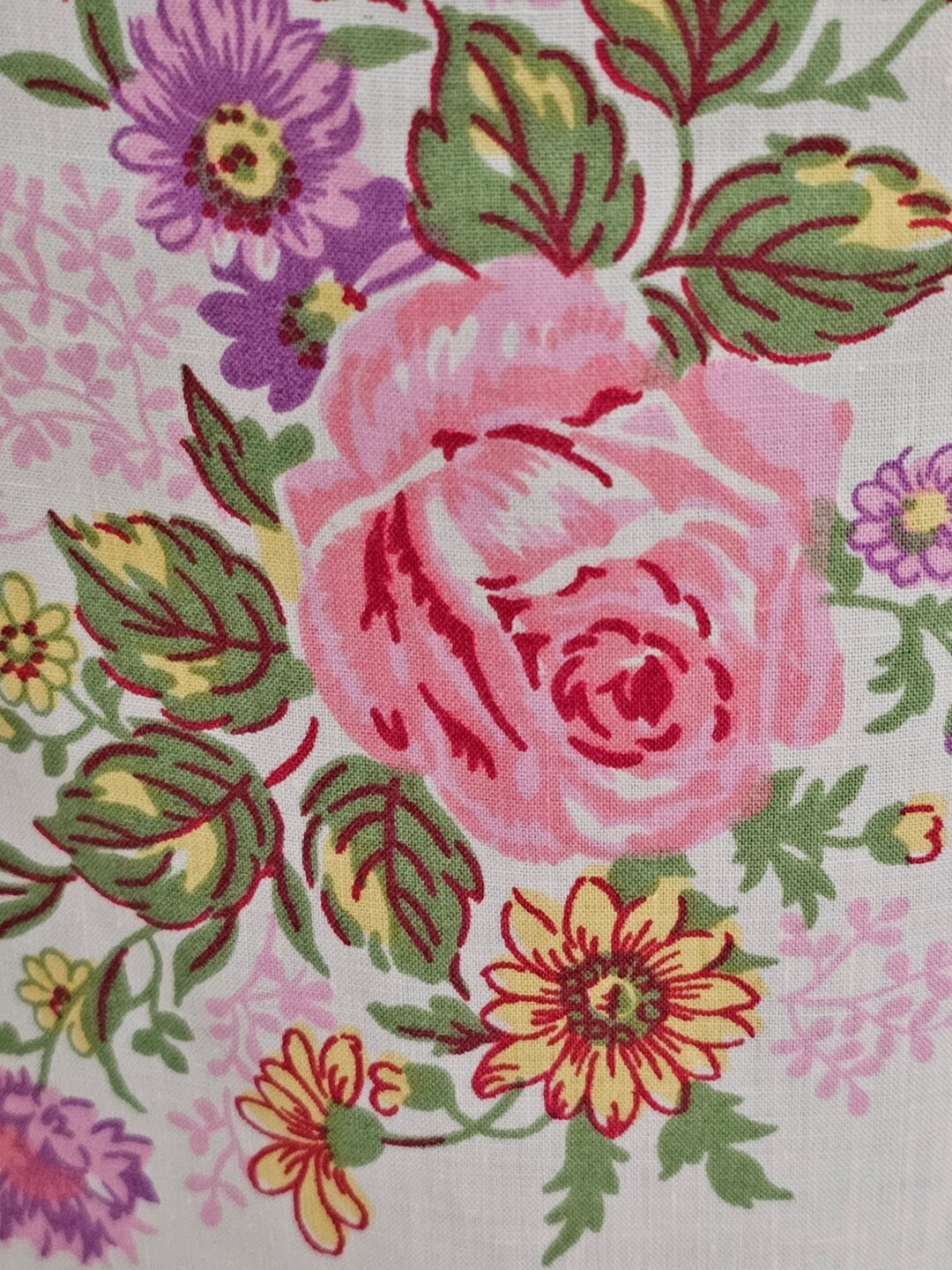 Arcadia NOS, Royal Doulton, Unused 1970's Bedsheet, Floral Flat Sheet