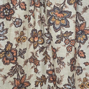 Vintage french indienne fabric floral, 1950s