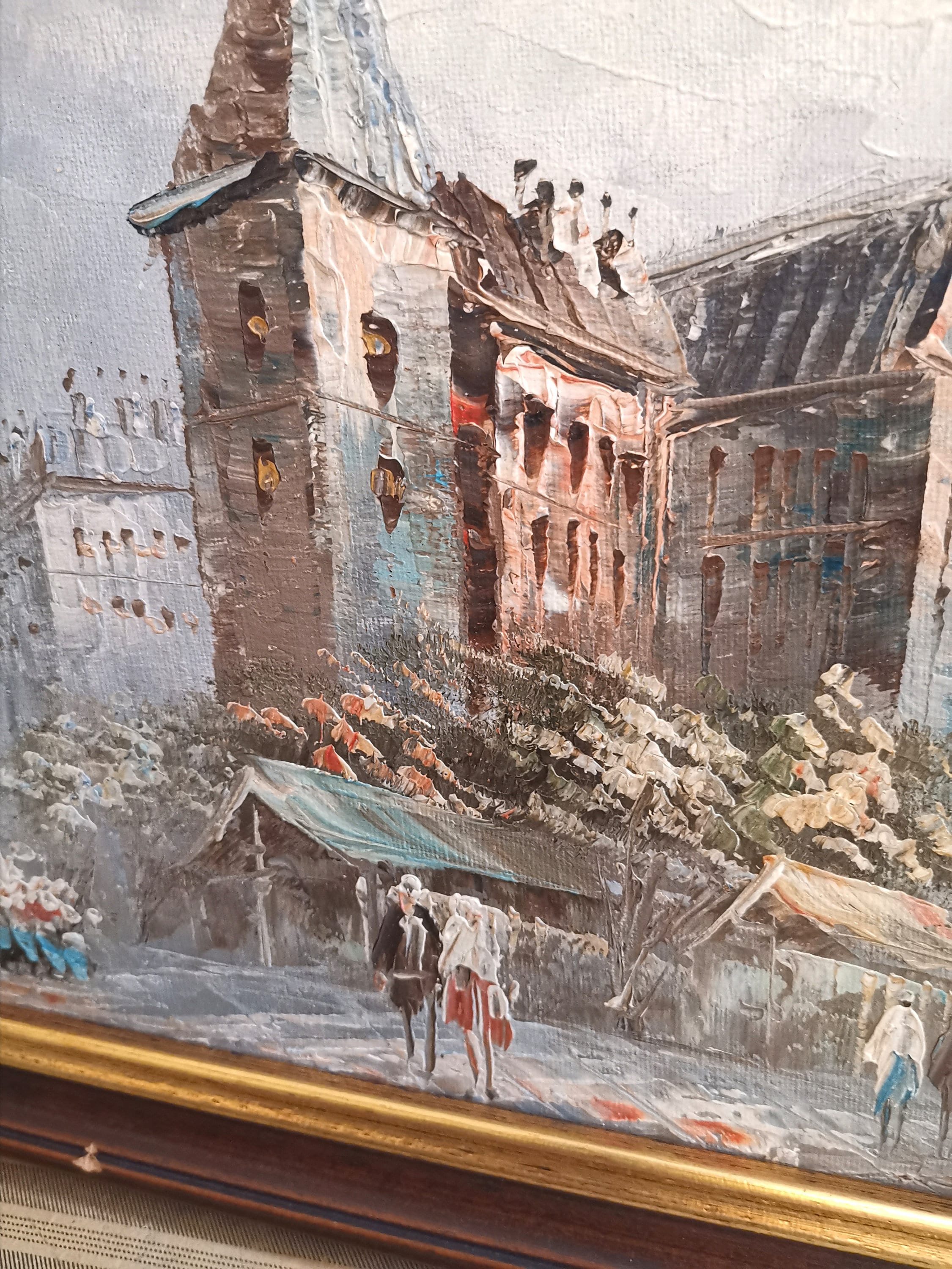 Burnett作 油絵 Framed Oils on Canvas, 70s -80s, Signed Burnett, Parisian Scenes