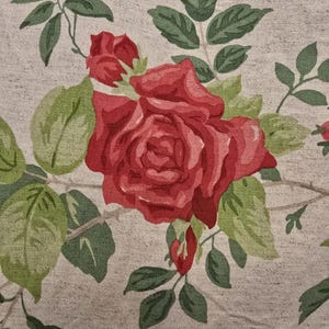 Laura ashley red rose floral fabric