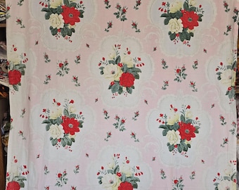 Tessuto vintage con rose francesi rosa cipria