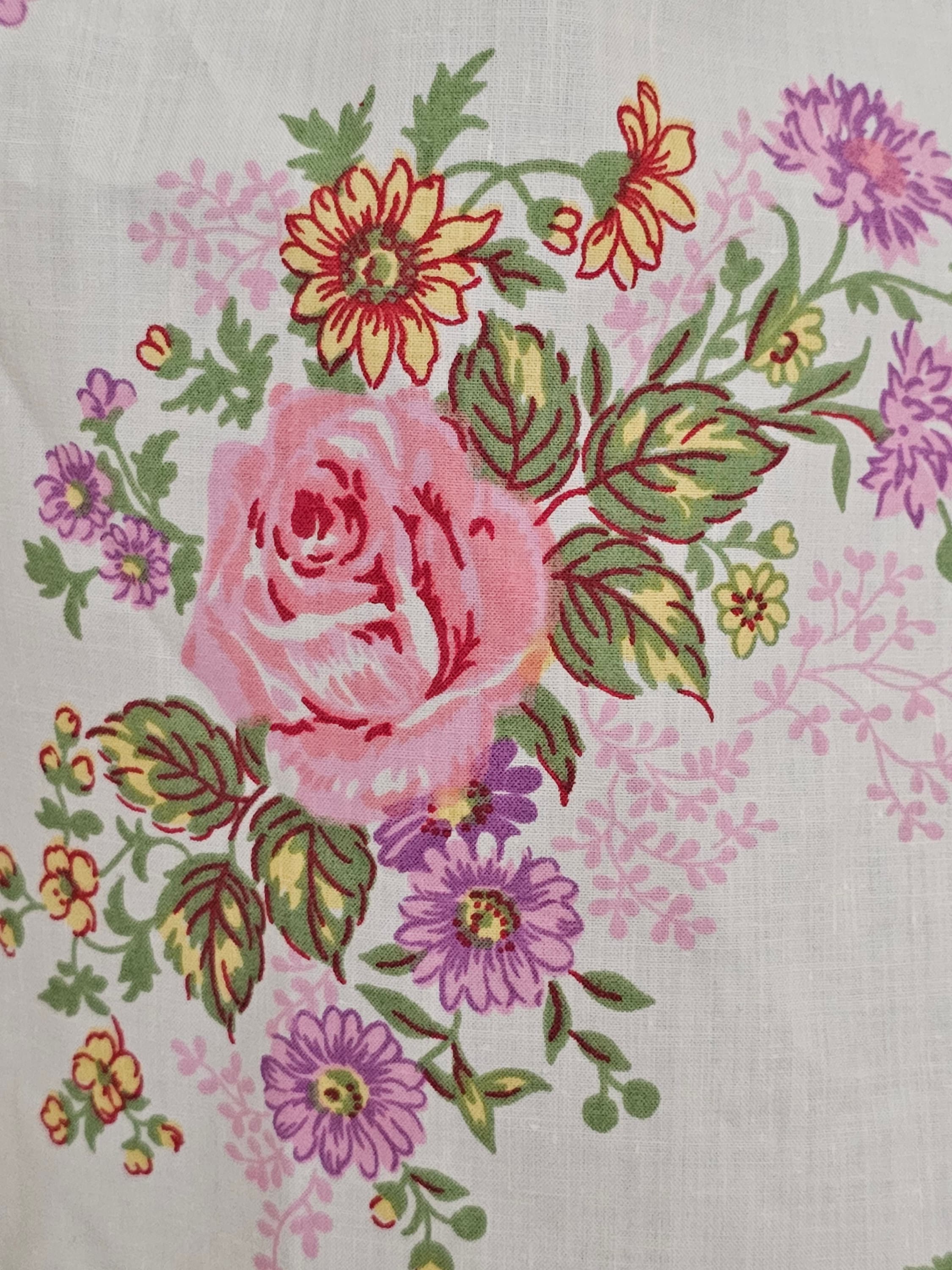 Arcadia NOS, Royal Doulton, Unused 1970's Bedsheet, Floral Flat Sheet