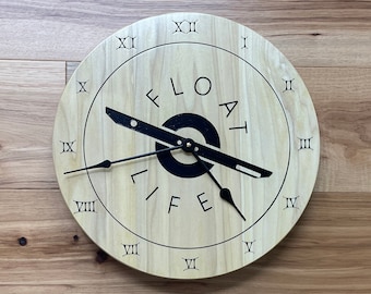 ONEWHEEL Poplar Wood Wall Clock - #FloatLife Anchor Gift