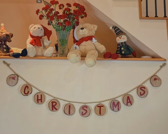 Rustieke eiken kerstslinger: handgeschilderd kerstdecor