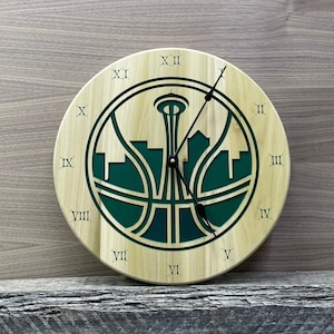 Seattle Supersonics NBA Wall Clock, Basketball Team Awesome Anchor Gift Dad Mom Husband Wife Boyfriend Christmas Game Time Washington Sports