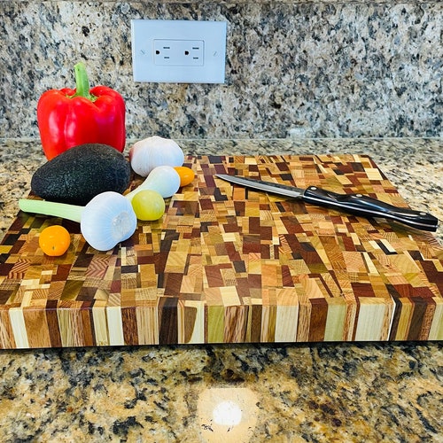 AMAZING End Grain Cutting Board CHAOTIC Pattern Won't Dull Etsy
