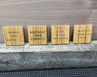 Cowboys Bamboo Coasters: NFL Fan Gift Set