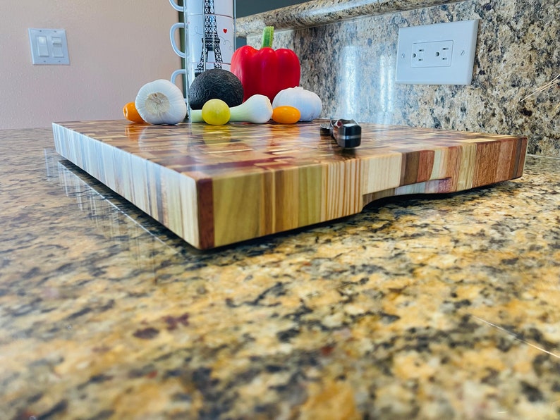 AMAZING End Grain Cutting Board CHAOTIC Pattern Won't Dull Knives Great