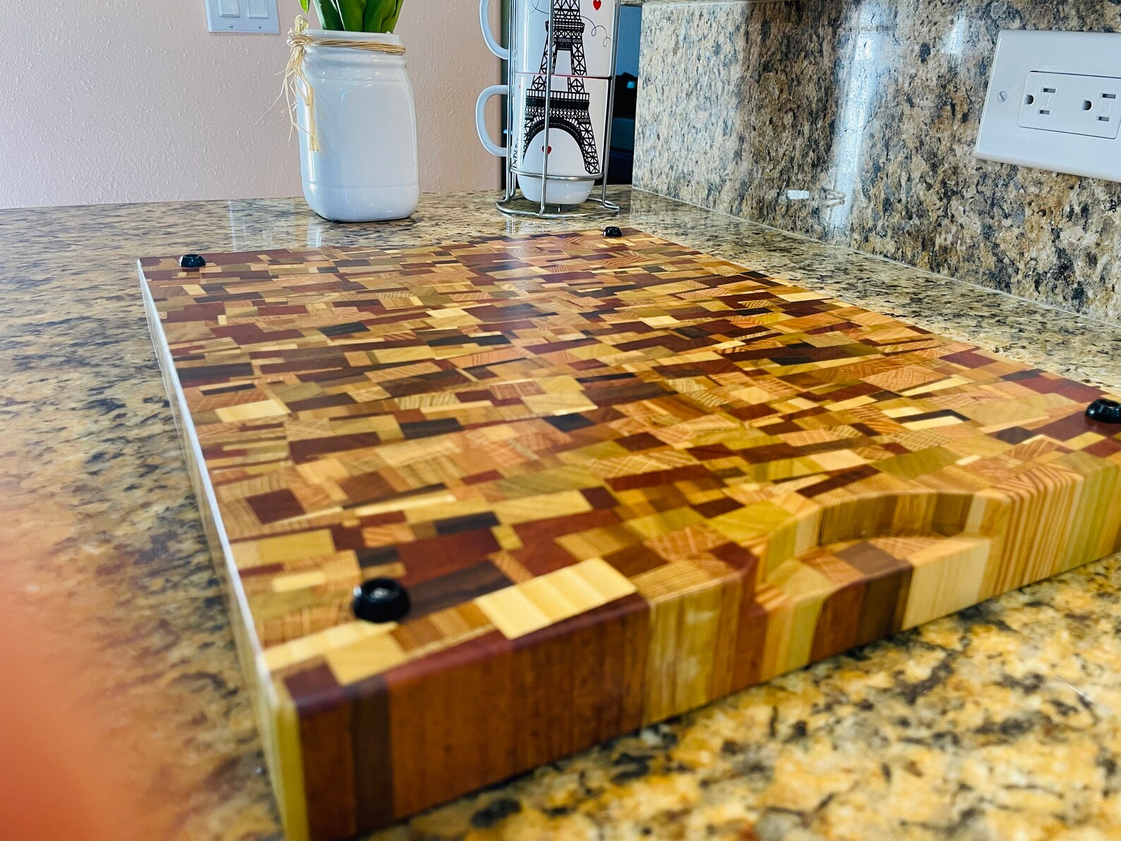 AMAZING End Grain Cutting Board CHAOTIC Pattern Won't Dull Knives Great