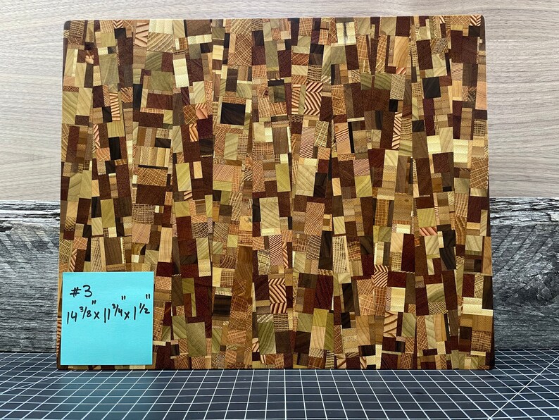 AMAZING End Grain Cutting Board CHAOTIC Pattern Won't Dull Knives Great Christmas Gift Mom Dad