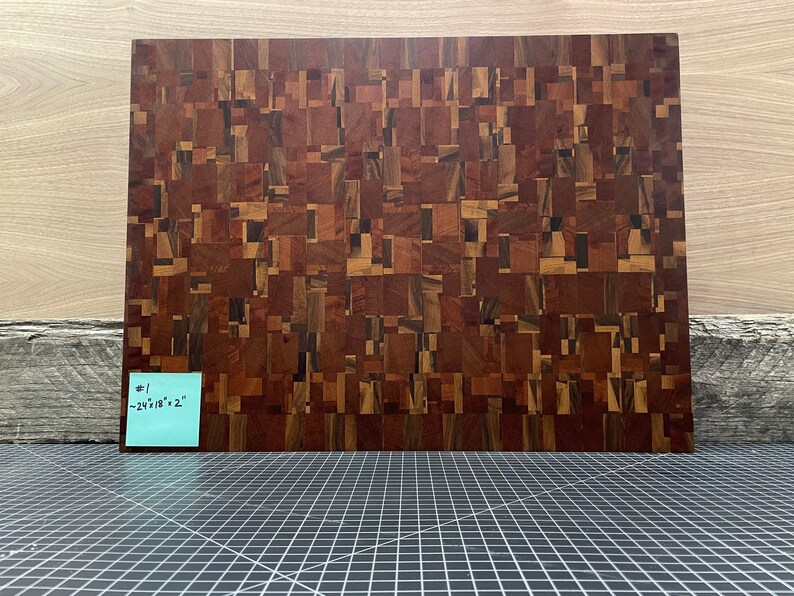 AMAZING End Grain Cutting Board CHAOTIC Pattern Won't Dull Knives Great Christmas Gift Mom Dad
