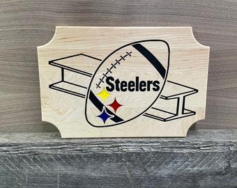 Steelers Wood Sign: Carved Maple, Custom Man Cave Decor