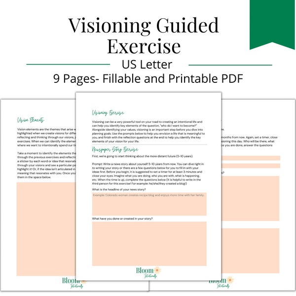 Vision Exercise Canva Template - Etsy