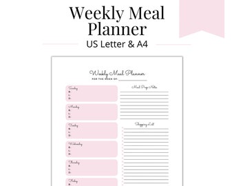 Weekly Meal Printable Planner