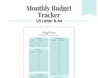 Monthly Budget Tracker Printable