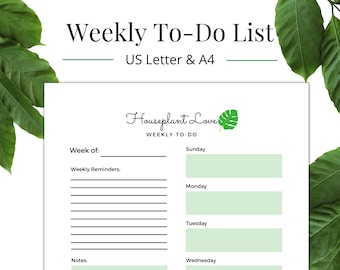 Weekly To-Do List Printable, Weekly Planner, Weekly Agenda