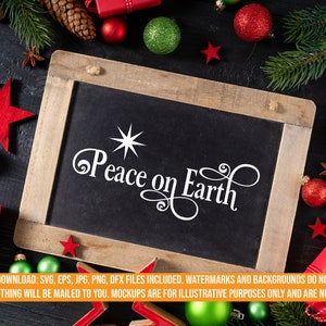 Christmas SVG File Peace on Earth Digital Download