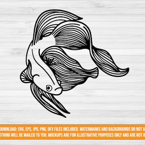 Betta fish SVG digital download  | Betta fish cut file | svg jpg png dxf eps files