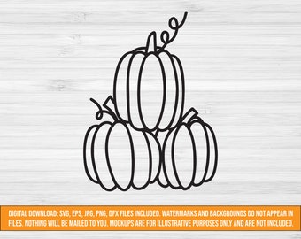 積み重ねられたカボチャの SVG デジタル ダウンロード、カボチャの山の SVG、カボチャ畑の SVG、ハロウィーンの SVG、秋の SVG、カボチャのカット ファイル、SVG DXF EPS jpg png