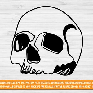 Skull SVG digital download, skull cut file, svg jpg png dxf eps, skull clipart, tattoo style svg, Halloween skull svg, Halloween svg