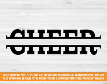 チア SVG デジタル ダウンロード 分割モノグラム | チアリーディング SVG | チア カット ファイル | SVG DXF EPS JPG PNG ファイルを含む