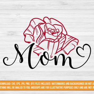 Muttertag Rose SVG | Floral Mom SVG | svg png eps dxf jpg digital download | Mama und Rose SVG