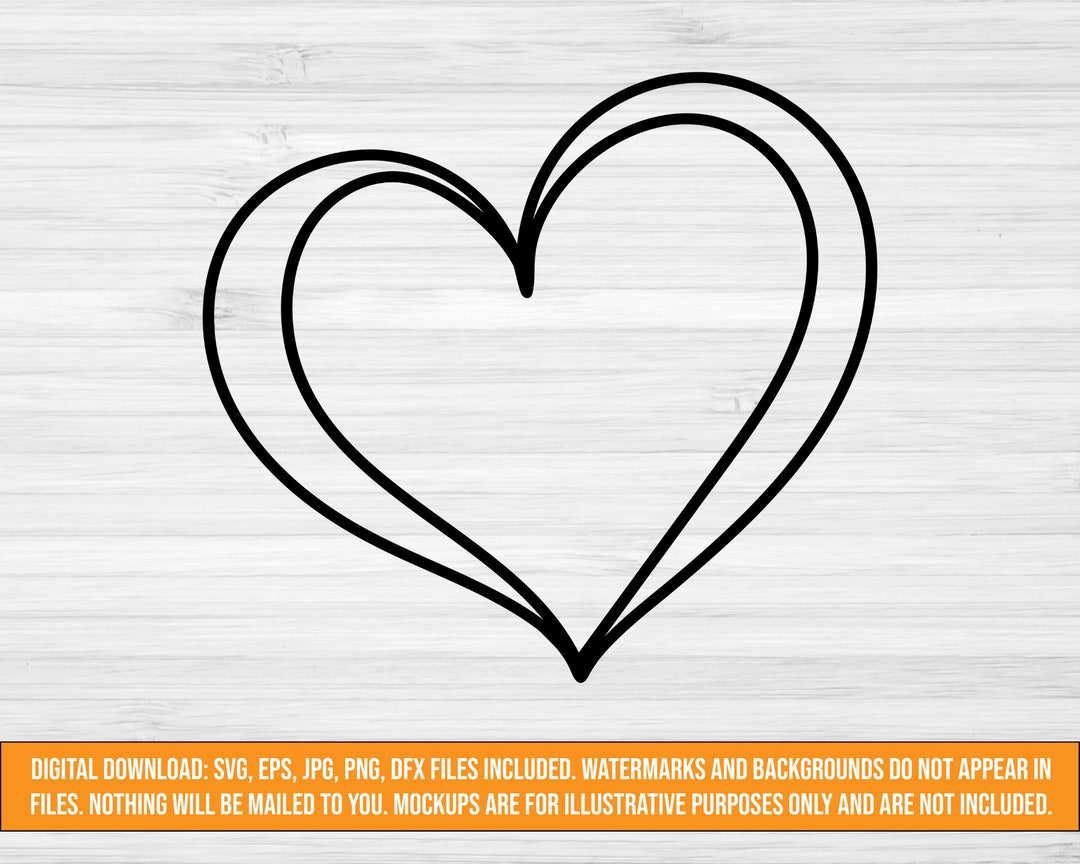 Hand Drawn Hearts SVG Digital Download | Heart Cut File | Svg Dxf Eps ...