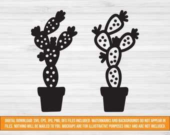 サボテン SVG デジタル ダウンロード、サボテン カット ファイル、サボテン クリップアート、開花サボテン SVG、SVG jpg png dxf eps ファイル