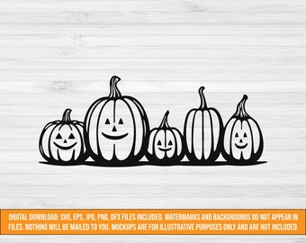 カボチャ SVG デジタル ダウンロード、カボチャ パッチ SVG、かわいいハロウィーン SVG、秋の SVG、カボチャ カット ファイル、SVG、DXF、EPS、JPG、PNG ファイル