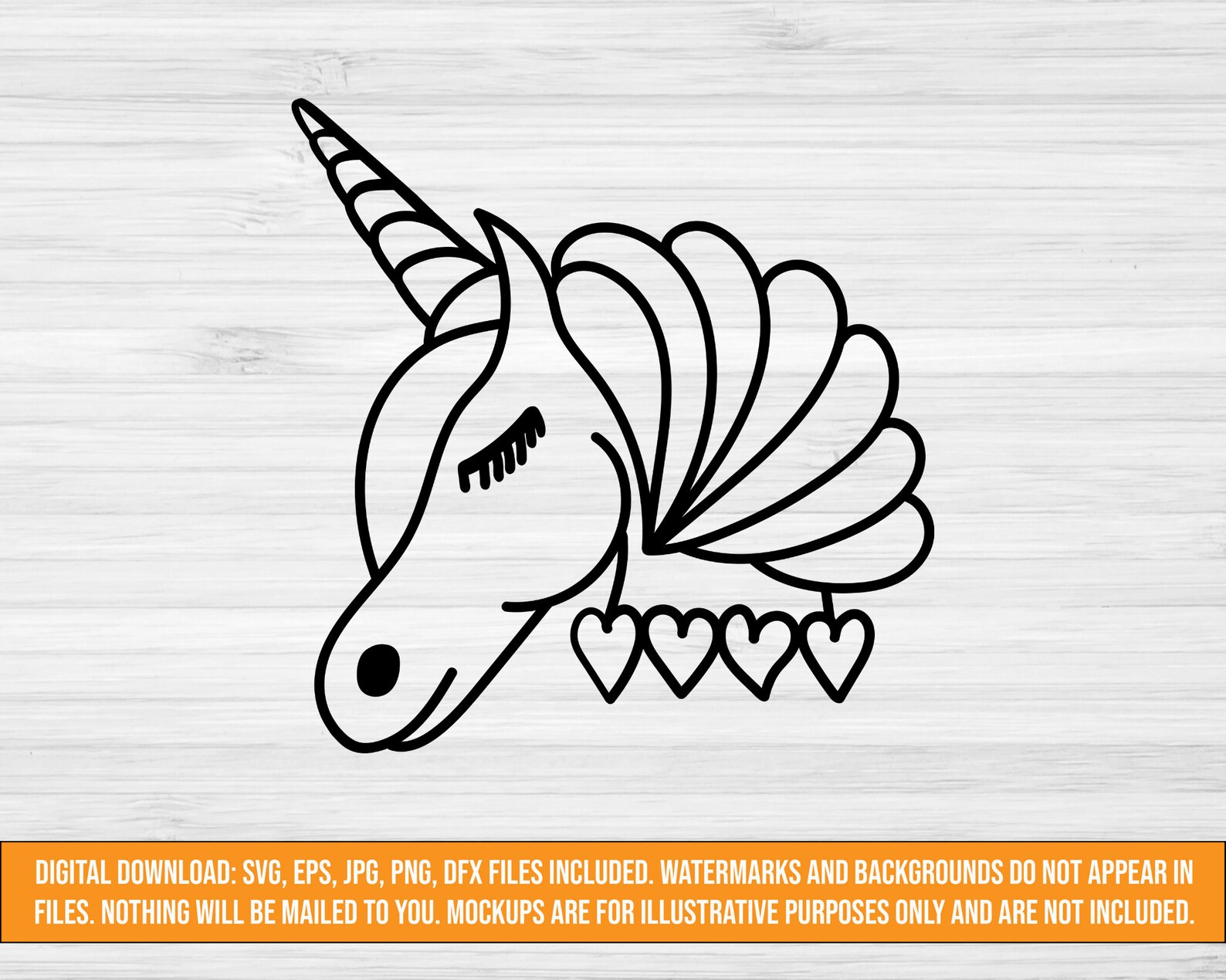 Unicorn With Hearts SVG Digital Download Svg Dxf Eps Jpg Png - Etsy