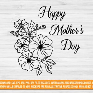 Happy Mother&#39;s Day SVG digital download  | svg dxf eps jpg png files