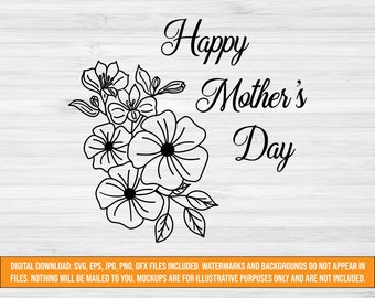 Happy Mother's Day SVG download digitale / svg dxf eps jpg png file