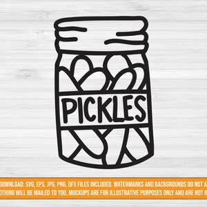 Pickle Jar SVG digital download, Pickle svg, Fall svg, Pickle cut file, Autumn svg, Kitchen svg, farmhouse svg, dxf eps jpg png