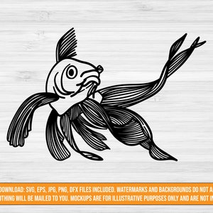 Goldfish SVG digital download  | goldfish cut file | svg jpg png dxf eps files