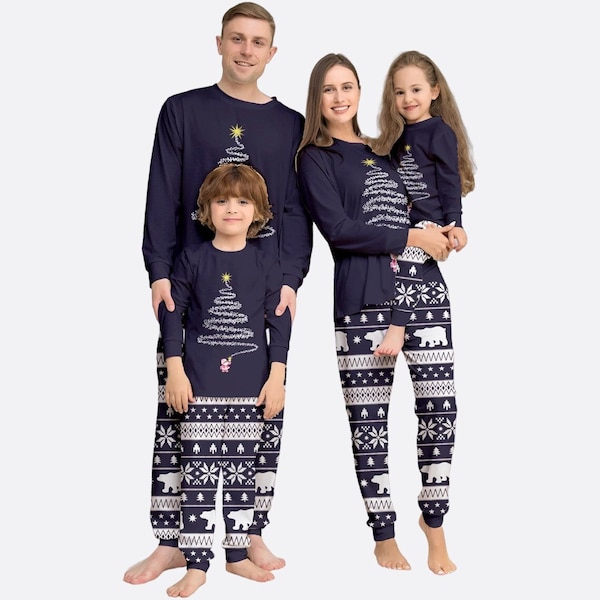 Christmas Pjs Family And Dog, Christmas Family Pyjamas, Christmas Matching Pajamas, Adult Kids Dogs Xmas Sets, Family Christmas Pjs