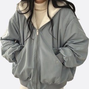 Women Oversized | Women Loose Zip Up Jackets | Double Sided Hooded | Women Winter Jacket | Girls Winter Jacket | Womens Trench Coat | Warm