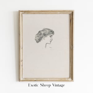 Woman Sketch | Minimalist wall art | Portrait art print | Woman drawing | Vintage sketch art | Abstract line art | Printable Art#210