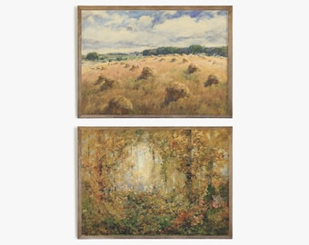 Conjunto de pintura de otoño / Pintura de otoño / Pintura de campo / Decoración del hogar de otoño / Galería de arte de pared / Decoración de otoño / Arte IMPRIMIBLE #204