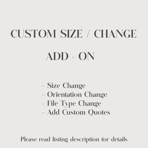 CUSTOM SIZE to 1 design Add-on | **Read listing description** for details
