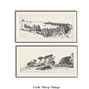Vintage Landscape Sketch Set | Sketch Art |  Landscape Art | Etching Art | Antique sketch | Tree Sketch |  Printable Art #212 S