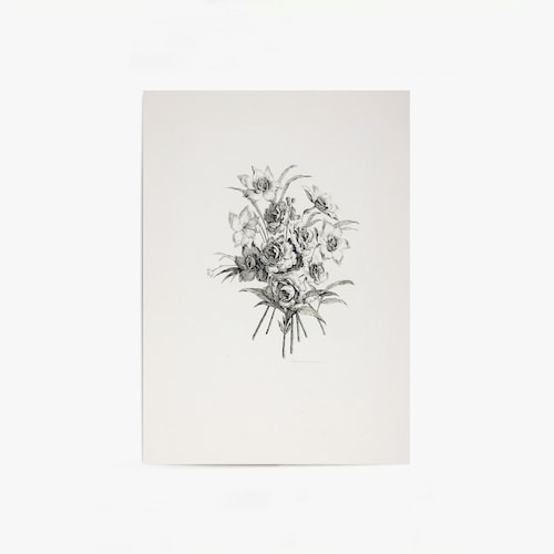 Floral Drawing Floral Sketch Flower Print Flower Art Etsy