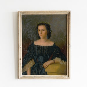Wystrój europejski w stylu vintage | Malarstwo portretowe kobiet w stylu vintage | Malarstwo kobiet francuskich | Portret kobiety w stylu vintage | Stare portrety | Sztuka do druku nr 72