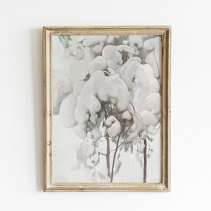 Vintage Christmas Wall Art | Vintage Christmas Decor | Winter Snow Painting | Neutral Winter Art | Winter Snowy Print | PRINTABLE Art #63