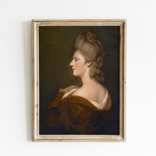 French Country Decor | European Farmhouse Decor | Woman Portrait | Antique Portrait | Woman Painting | PRINTABLE Art #71